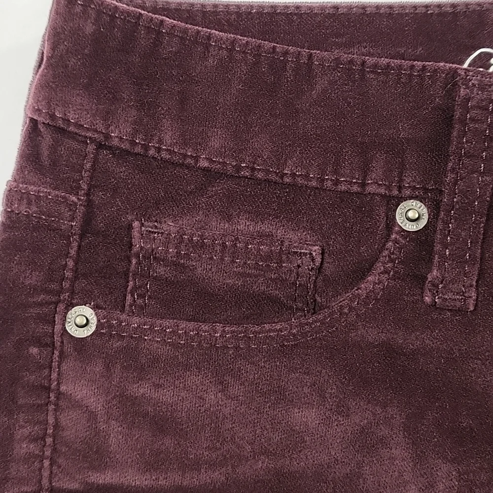 NWT Universal Thread Burgundy High Rise Velvet Velour Skinny Pant Jean